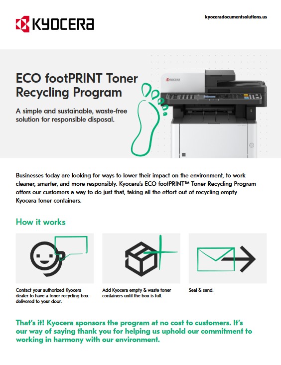 ECO FootPRINT, Kyocera, Enviroment, Middle Georgia Business Products