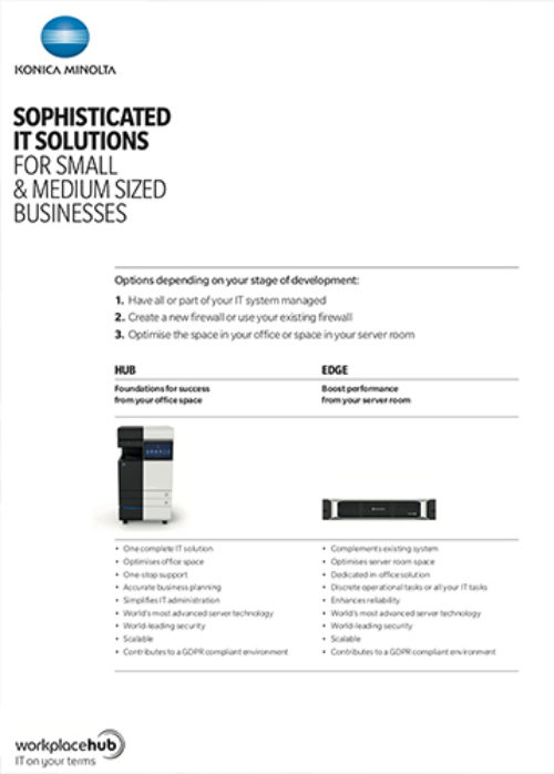 Hub, Vs, Edge, Comparison Brochure, Konica-Minolta, Middle Georgia Business Products