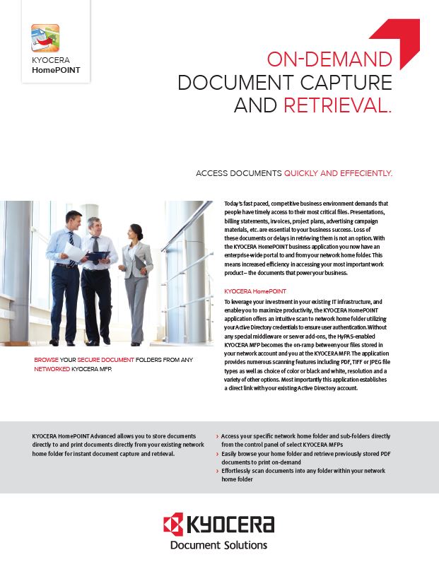 Kyocera, Software, Capture And Distribution, Homepoint Advanced, Middle Georgia Business Products